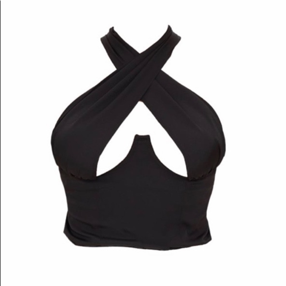 Black underboob top